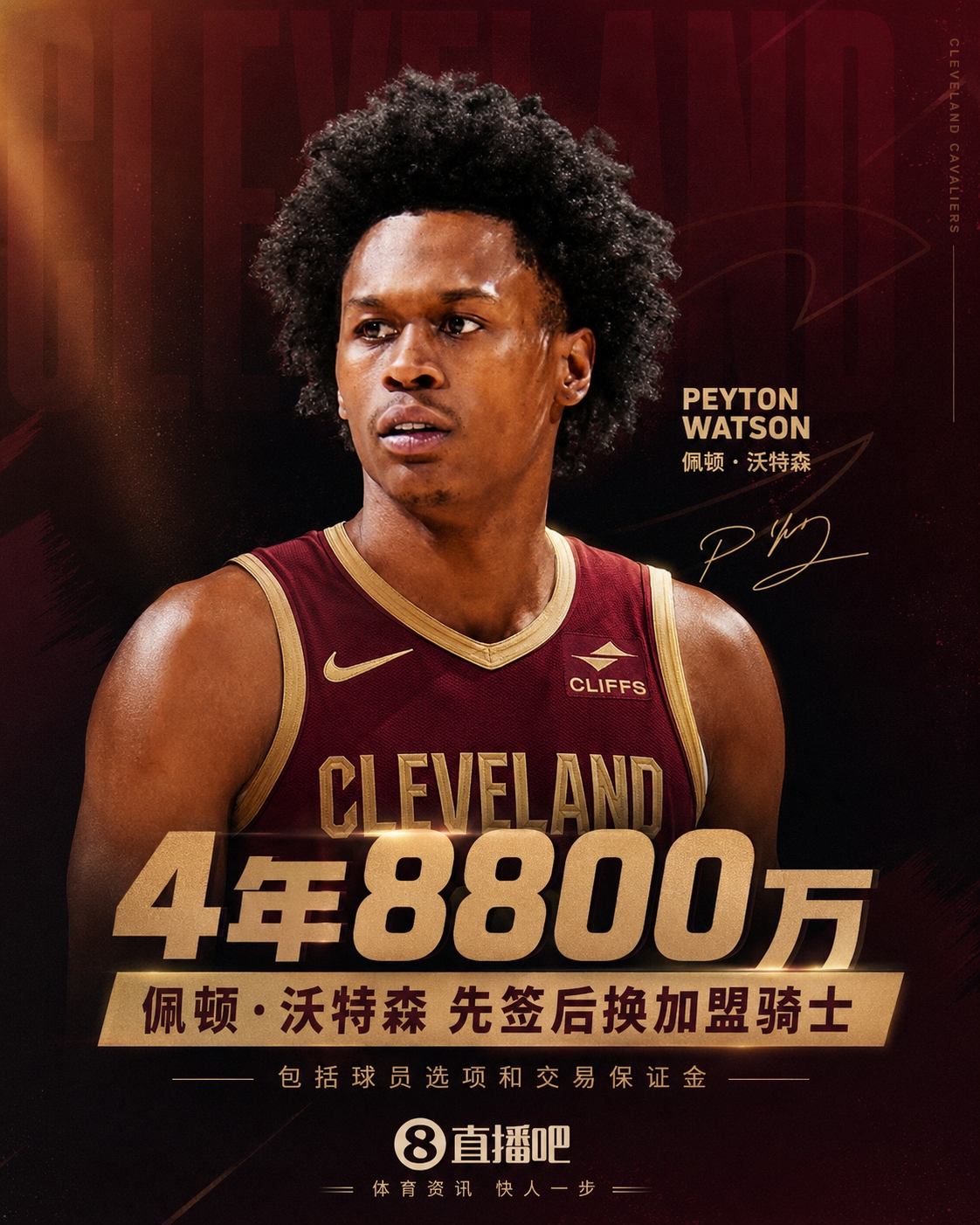 沃特森4年8800万赴骑士 五方交易TA评级：骑士B+ 快船A- 掘金C 奇才B+