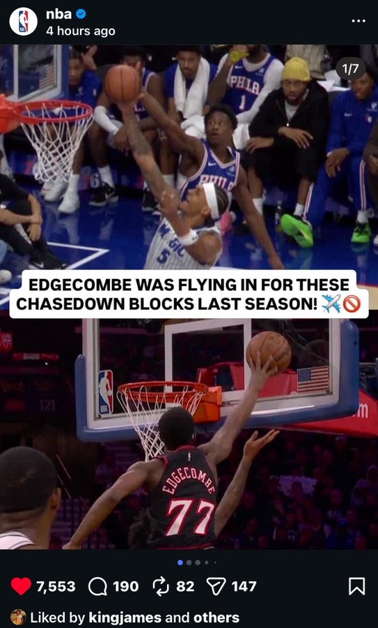 詹蜜风采!NBA官方晒VJ·埃奇库姆上赛季追身大帽集锦 詹姆斯点赞 詹蜜风采!NBA官方晒VJ·埃奇库姆上赛季追身大帽集锦 詹姆斯点赞